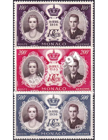 Monaco, PA n° 63 à 65 charnière, collection timbres Monaco