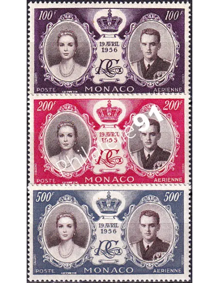 Monaco, PA n° 63 à 65 charnière, collection timbres Monaco