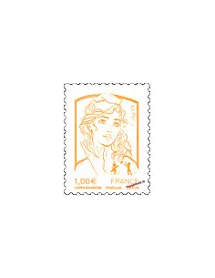 Timbre de France n° 4769 - 1 €, orange - Marianne et la jeunesse. Type Marianne de Ciappa et Kawena