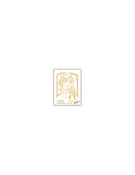 Timbre de France n° 4769 - 1 €, orange - Marianne et la jeunesse. Type Marianne de Ciappa et Kawena