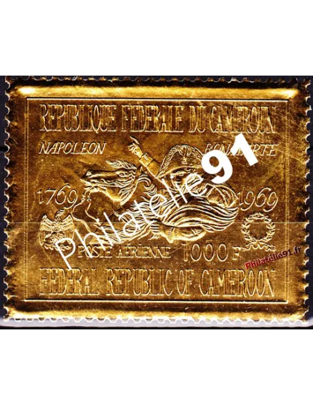 Cameroun - Timbre neuf de Poste Aérienne n° 137  - Timbre en or - Thème : Napoléon.