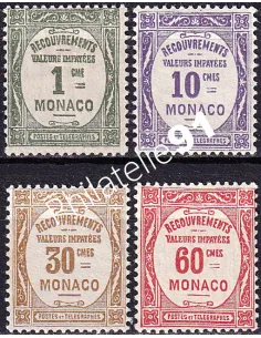 Monaco, timbres-taxe n° 13 à 16 charnière, collection timbres Monaco