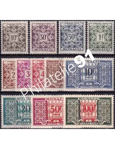 Monaco, timbres-taxe n° 29 à 39 neufs, collection timbres Monaco
