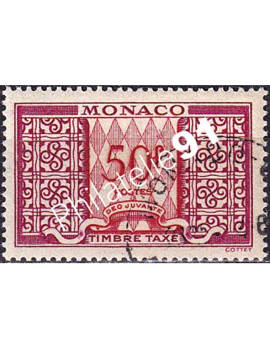 Monaco, Timbre-taxe n° 38A oblitéré, collection timbres Monaco