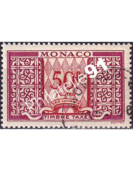 Monaco, Timbre-taxe n° 38A oblitéré, collection timbres Monaco