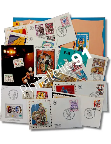 Tous Pays, 14 documents oblitérés, thème Cirque, Lots Thématiques