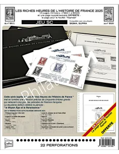 Jeu SC Les riches heures de l'histoire de france 2025, matériel philatélie