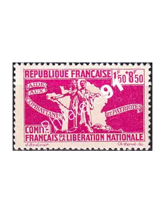 France Libre, n° 2 neuf, timbres des colonies françaises