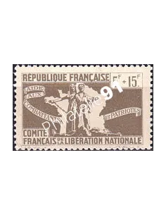 France Libre, n° 4 neuf, timbres des colonies françaises