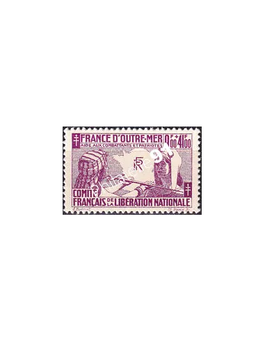 France Libre, n° 5 neuf, timbres des colonies françaises