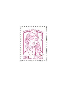 Timbre de France n° 4772 - lettre prioritaire 100 g - fuchsia - Marianne et la jeunesse. Type Marianne de Ciappa et Kawena