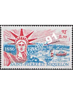 Timbre de Saint PIERRE ET MIQUELON n° 471, STATUE DE LA LIBERTÉ