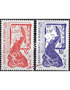 Timbres de Saint PIERRE ET MIQUELON n° 472 à 473 - LA PECHE