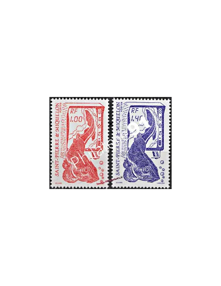 Timbres de Saint PIERRE ET MIQUELON n° 472 à 473 - LA PECHE