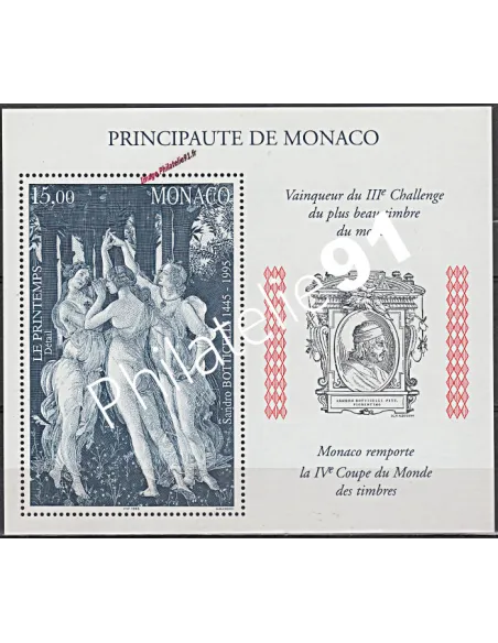 timbres de MONACO - BF n° 77 - Sandro Botticelli