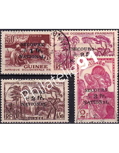GUINEE, n° 172 à 175 oblitérés, collection timbres colonies françaises