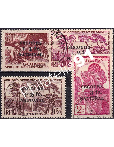 GUINEE, n° 172 à 175 oblitérés, collection timbres colonies françaises
