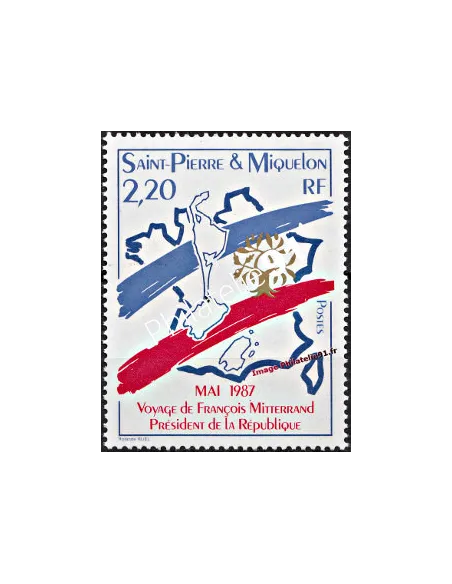 ST PIERRE ET MIQUELON n°478, François Mitterrand, timbre des Dom Tom