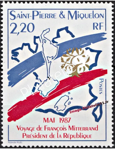 ST PIERRE ET MIQUELON n°478, François Mitterrand, timbre des Dom Tom