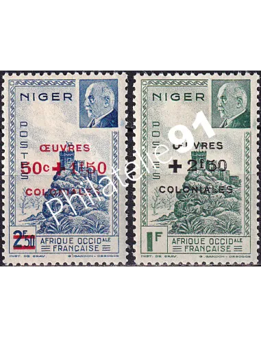 Timbres du NIGER n° 95 à 96 charnière, Timbres des colonies françaises