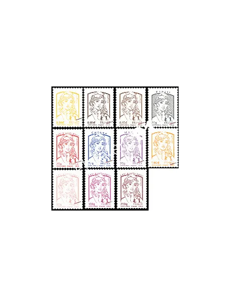 Série de 11 Marianne et la jeunesse. Type Marianne de Ciappa et Kawena