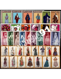 Timbres tous pays, Thème costumes, Lot de timbres tous pays