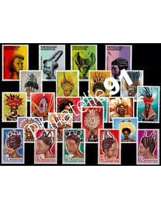 Timbres tous pays, Thème coiffes et coiffures, Lot de timbres tous pays