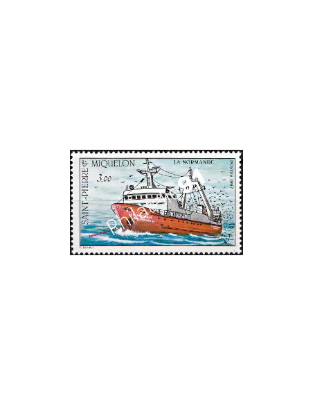 ST PIERRE ET MIQUELON n°482, Chalutier La Normande, timbre des Dom Tom