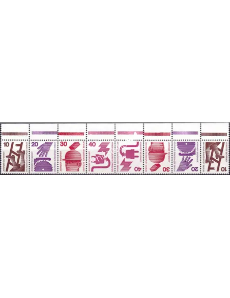 BERLIN, n° 388, 389, 394, 395 neufs, bande tête-bêche,  collection timbres Europe