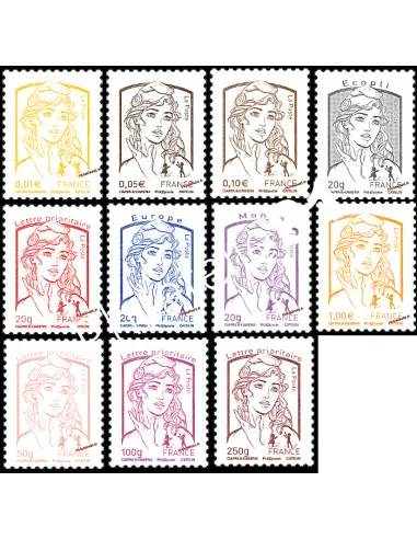 Série de 11 Marianne et la jeunesse. Type Marianne de Ciappa et Kawena