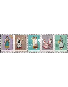 Finlande, n° 697 à 701, bande, collection timbres Europe
