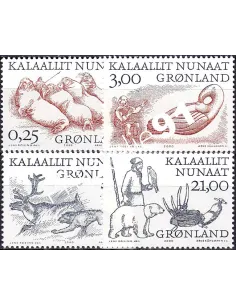 Groenland, n° 326 à 329 neufs, collection timbres Europe