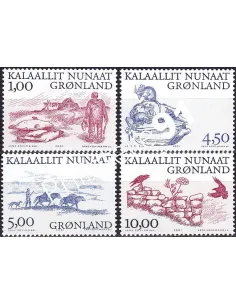 Groenland, n° 340 à 343 neufs, collection timbres Europe
