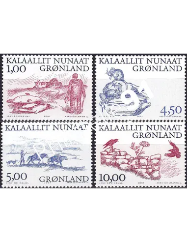 Groenland, n° 340 à 343 neufs, collection timbres Europe