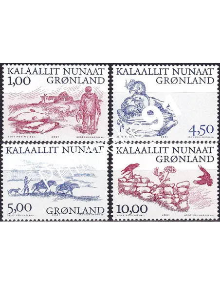 Groenland, n° 340 à 343 neufs, collection timbres Europe