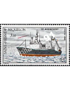 Saint PIERRE ET MIQUELON n° 493, chalutier, Timbres des Dom-Tom