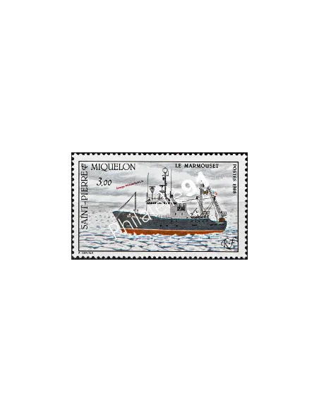 Saint PIERRE ET MIQUELON n° 493, chalutier, Timbres des Dom-Tom