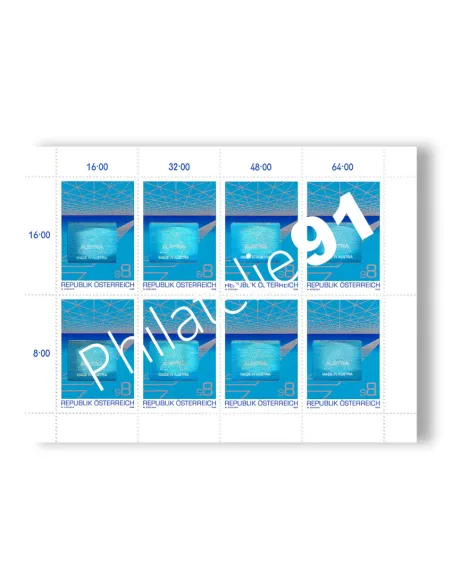 AUTRICHE, Feuille de timbres n° 1765 neufs, collection timbres Europe