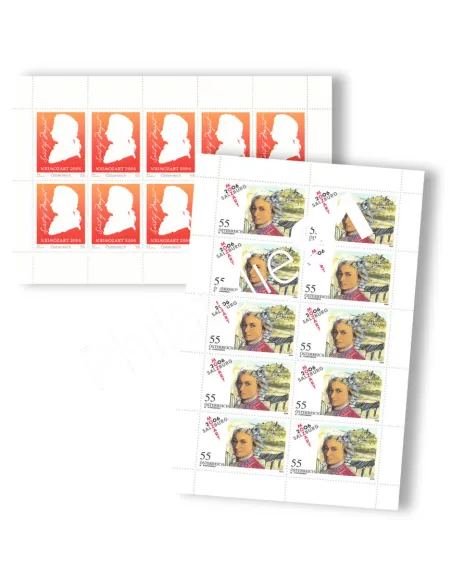 AUTRICHE, 2 feuilles de timbres n° 2400 et 2430 neufs, timbres Europe