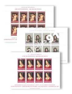 AUTRICHE, 3 feuilles de timbres n° 2353, 2408, 2468, timbres Europe