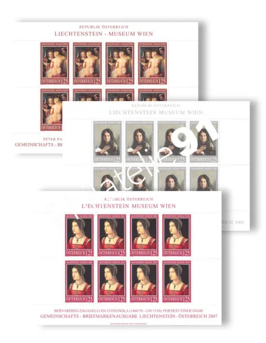 AUTRICHE, 3 feuilles de timbres n° 2353, 2408, 2468, timbres Europe