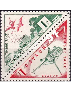 Monaco, timbres-taxe n° 39A à 39B neufs, en paire, timbres Monaco