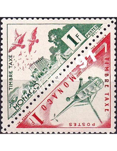 Monaco, timbres-taxe n° 39A à 39B neufs, en paire, timbres Monaco