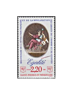 Timbre de ST PIERRE ET MIQUELON n° 500, l'Egalité, Collection Dom-Tom