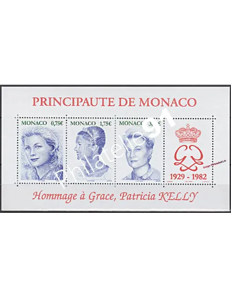 Bloc de timbres de MONACO n° 89 - Hommage à Grâce Kelly, Princesse de Monaco