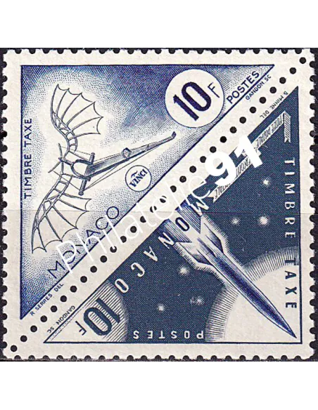 Monaco, timbres-taxe n° 48 à 49 neufs, en paire, timbres Monaco