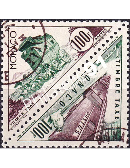 Monaco, timbres-taxe n° 54 à 55 oblitérés, en paire, timbres Monaco