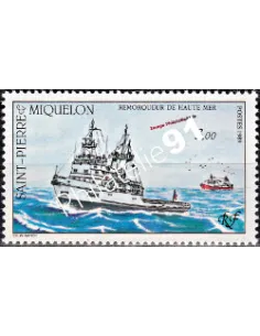 Timbre ST PIERRE ET MIQUELON n°510, Remorqueur, Collection Dom-Tom