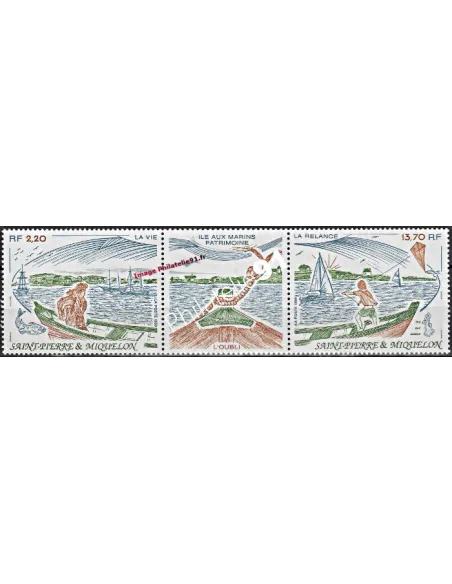 Timbres de ST PIERRE ET MIQUELON n° 509A, voiliers, Collection Dom-Tom