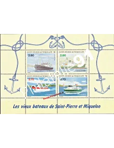 Bloc n° 4 de ST PIERRE et MIQUELON, Vieux bateaux, collection Dom-Tom